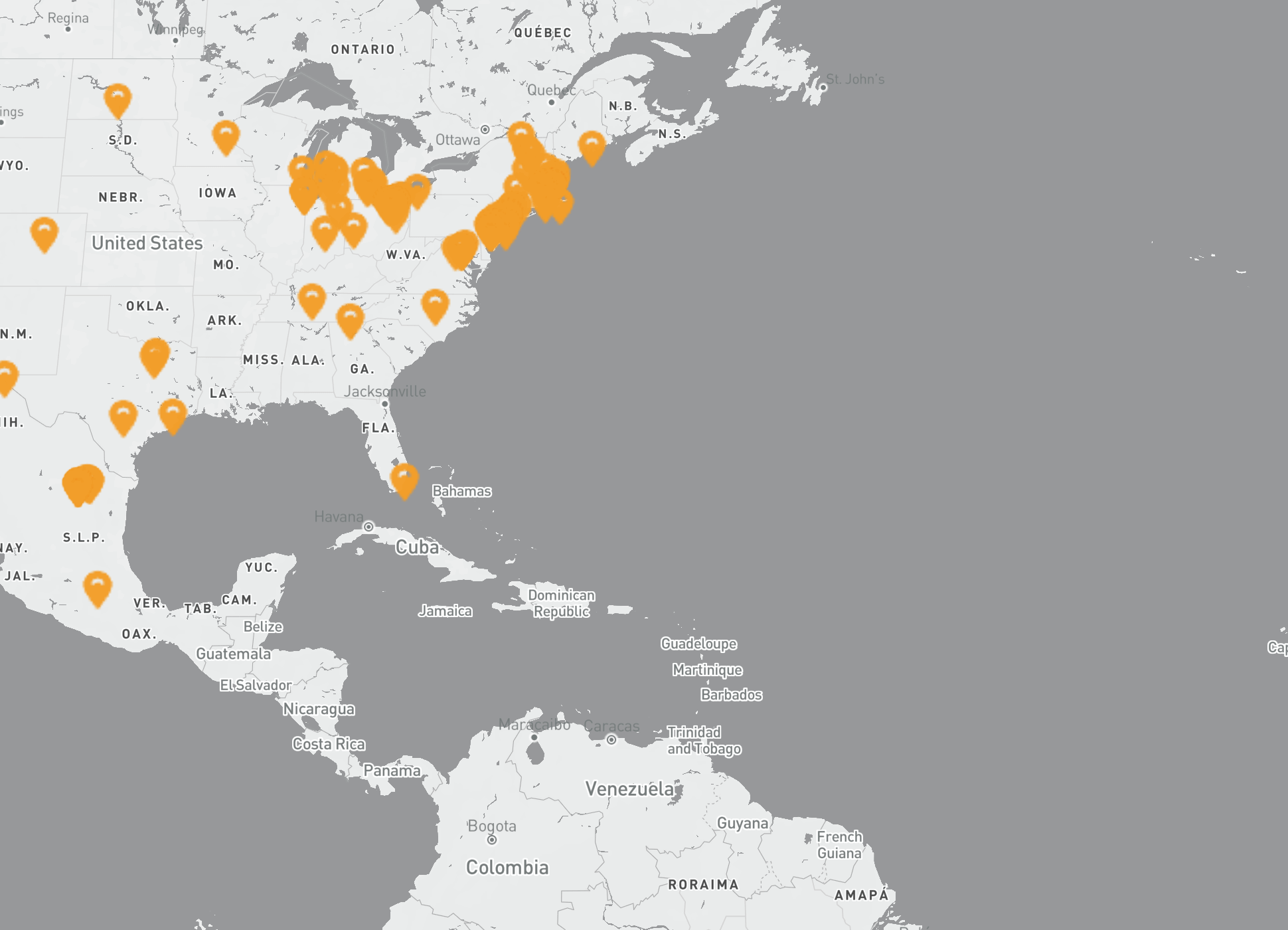 Map of where our friends are